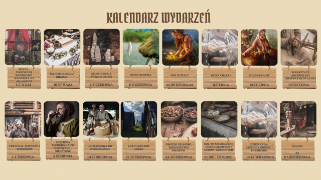 Kalendarz wydarzeń Stowarzyszenia Centrum Słowian i Wikingów Wolin-Jomsborg-Vineta