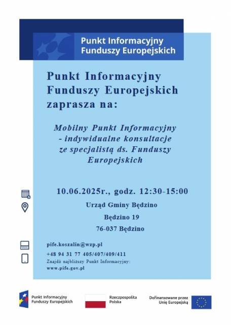 Mobilny Punkt Informacyjny Funduszy Europejskich w Urzędzie Gminy Będzino