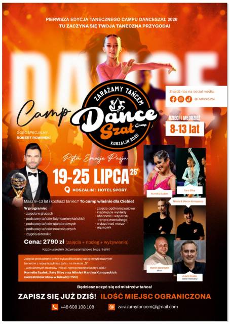 Camp Taneczny DanceSzał - Zarażamy Tańcem! Koszalin 2026