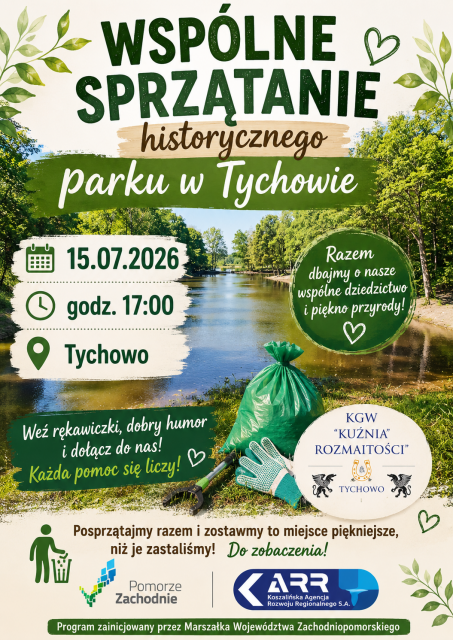 Aufräumaktion im historischen Park in Tychów 