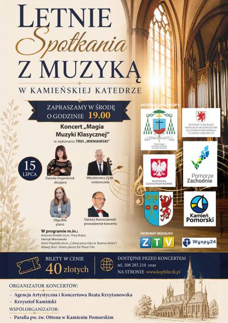Koncert ,,Magia Muzyki Klasycznej,, z cyklu ,,Letnie Spotkania z Muzyką w kamieńskiej Katedrze,,
