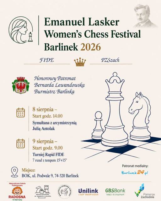 Emanuel Lasker Women's Chess Festival - Barlinek 2026