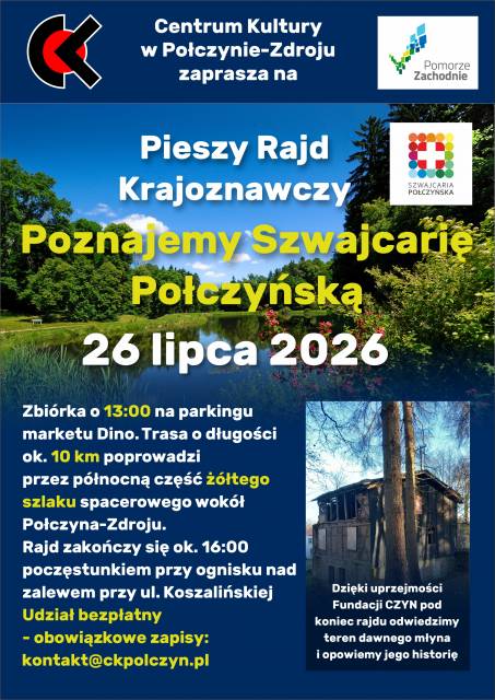 Poznajemy Szwajcarię Połczyńską – pieszy rajd krajoznawczy! 