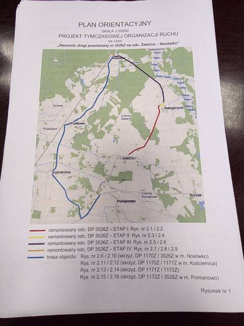 Local disruptions due to the reconstruction of the Żeleźno-Nosówko district road