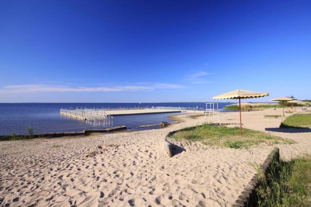 Bewachter Badestrand in Trzebież